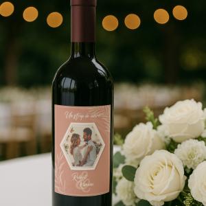 Etichetă sticlă vin – Model Blush Blooms