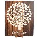 Guestbook alternativ pentru Nunta, Botez, Evenimente, in Forma de Copac cu Frunze, din Lemn, 50cm x 40cm