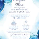 Invitație Digitală Nuntă „Blue Bliss” - Personalizată și rapidă