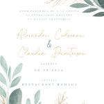 Invitație Digitală Nuntă „Evergreen Charm” - Personalizată și rapidă