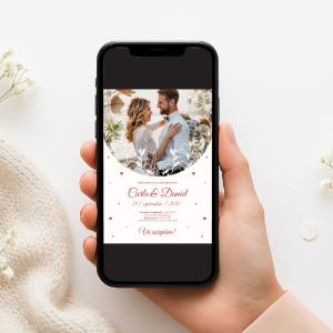 Invitație Digitală Nuntă „Sweet Hearts” - Personalizată și rapidă