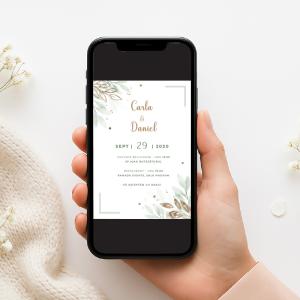 Invitație Digitală Nuntă „Nature’s Embrace” - Personalizată și rapidă