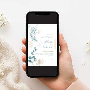 Invitație Digitală Nuntă „Serene Celebration” - Personalizată și rapidă