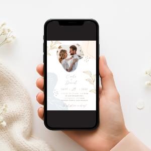 Invitație Digitală Nuntă „Soft Petals” - Personalizată și rapidă