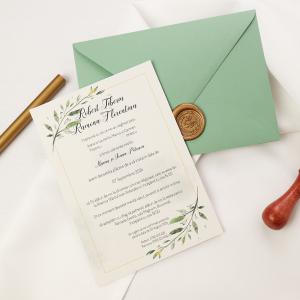 Invitație Nuntă, Model Timeless Green
