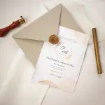 Invitație Nuntă, Model Golden Waves