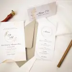 Invitație Nuntă, Model Golden Waves