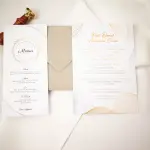 Invitație Nuntă, Model Golden Waves