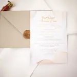 Invitație Nuntă, Model Golden Waves