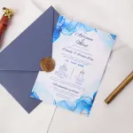 Invitație Nuntă, Model Blue Bliss