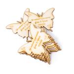 Mărturii Nuntă din Lemn – Fluture cu Magnet Personalizat