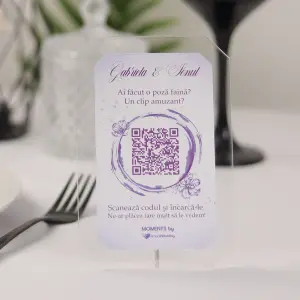 QR Moments Mov – Premium din Plexiglas cu Autocolant