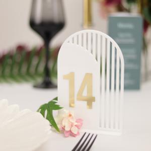 Numere de Masă Plexiglas Semioval Asimetric, Eleganță Modernă pentru Evenimente, Nuntă, Botez