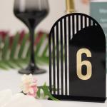 Numere de Masă Plexiglas Semioval Asimetric, Eleganță Modernă pentru Evenimente, Nuntă, Botez