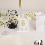 Numere de Masă Plexiglas Semioval Simetric pentru Nuntă și Evenimente