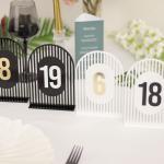 Numere de Masă Plexiglas Semioval Simetric pentru Nuntă și Evenimente