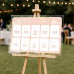 Listă invitați cu amplasare mese, model peach - Opis nuntă personalizat