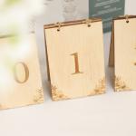 Numere de Masă Lemn Model Elegant "Agrișe", Nuntă, Botez, Evenimente Speciale