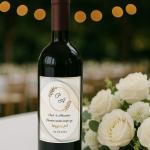 Etichetă sticlă vin – Model Golden Waves