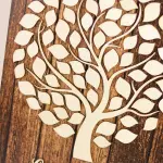 Guestbook alternativ pentru Nunta, Botez, Evenimente, in Forma de Copac cu Frunze, din Lemn, 50cm x 40cm