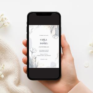 Invitație Digitală Nuntă „Graceful Union” - Personalizată și rapidă