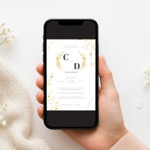 Invitație Digitală Nuntă „Golden Vows” - Personalizată și rapidă