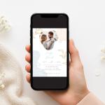 Invitație Digitală Nuntă „Soft Petals” - Personalizată și rapidă