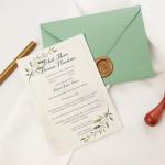 Invitație Nuntă, Model Timeless Green