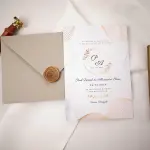 Invitație Nuntă, Model Golden Waves