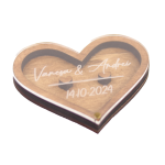 Cutiță Personalizata în Formă de Inimă pentru Verighete