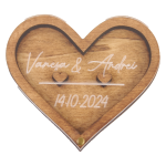Cutiță Personalizata în Formă de Inimă pentru Verighete