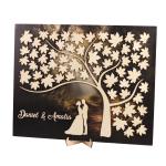 Panou Guestbook Alternativ cu Frunze – Tablou Personalizat pentru Semnăturile Invitaților, 50x40 cm